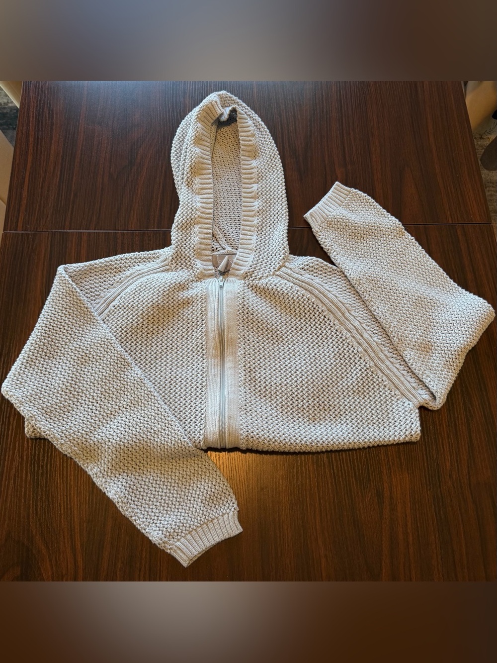 Large Modern Soul Baby blue Knitted Hooded Zip Sweater